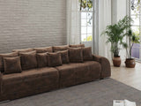 Canapea extensibilă dumonde cu 2 lăzi de depozitare si sezut confortabil din spuma HR, Big Sofa Verona Madagaskar Brown 310x100 cm Fabrica