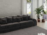 Canapea extensibilă dumonde cu 2 lăzi de depozitare si sezut confortabil din spuma HR, Big Sofa Verona Tobago Anthracit 310x100 cm Fabrica