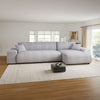 Colțar dumonde fix cu șezut confortabil din spumă High-Density, Justin Tilia gri 294x144 cm