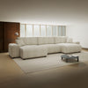Colțar dumonde fix cu șezut confortabil din spumă High-Density, Justin U Tilia alb 325x144 cm