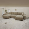 Colțar dumonde fix cu șezut confortabil din spumă High-Density, Justin U Tilia gri 325x144 cm