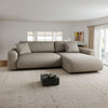 Canapea dumonde fixă cu șezut confortabil din spumă High-Density, Lorine Flow bej 235x138 cm