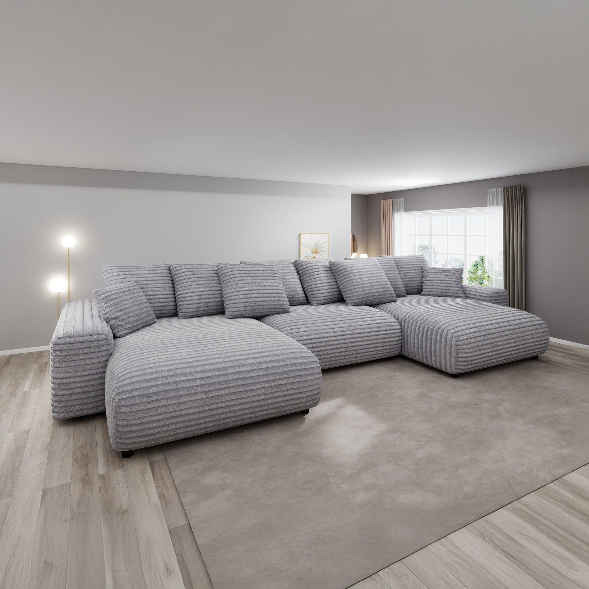 Colțar dumonde fix cu șezut confortabil din spumă High-Density, Luma Small Tilia gri
