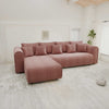 Colțar extensibil dumonde cu ladă de depozitare si sezut confortabil din spuma high-density, Monaco XL Tilia Roz 340x185 cm