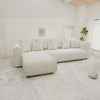 Colțar extensibil dumonde cu ladă de depozitare si sezut confortabil din spuma high-density, Monaco XL Tilia Crem 340x185 cm