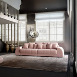 Canapea extensibilă dumonde cu 2 lăzi de depozitare si sezut confortabil din spuma HR, Verona Pink 310x100 cm Fabrica