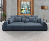 Canapea extensibilă dumonde cu 2 lăzi de depozitare si sezut confortabil din spuma HR, Big Sofa Verona Blue 310x100 cm