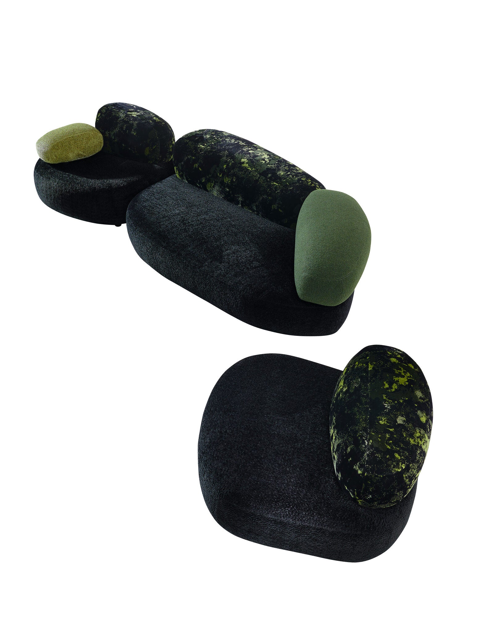 Set canapea dumonde + 2 fotolii cu sezut confortabil din spuma HR Serene 220x 134 cm