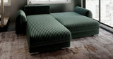 Colțar extensibil dumonde cu ladă de depozitare si sezut confortabil din spuma HR, Denver Ambience Verde 275x185 cm Fabrica