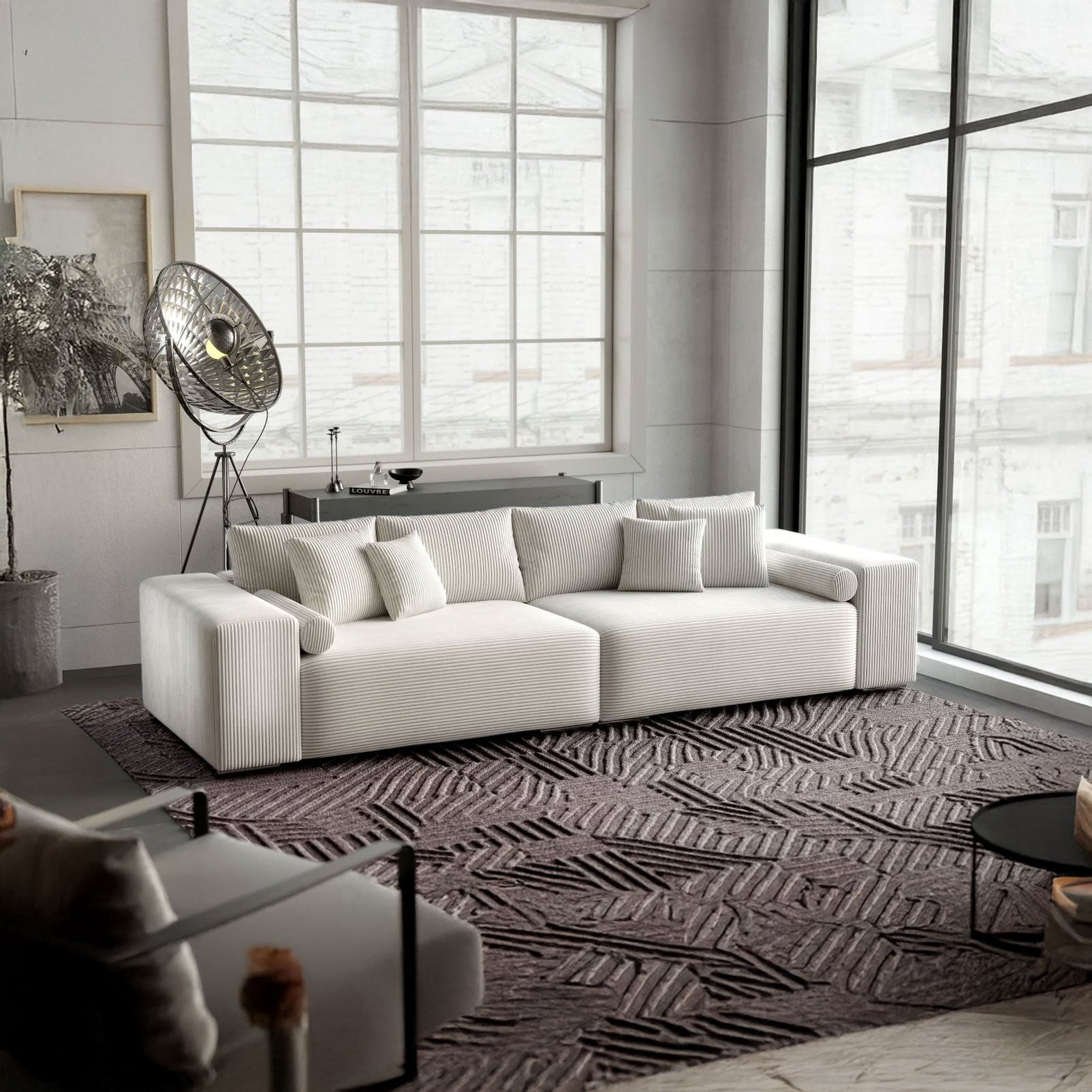 Canapea extensibilă dumonde cu ladă de depozitare si sezut confortabil din spuma HR, Marbela Zoom Bej XXL 295x100 cm fabrica