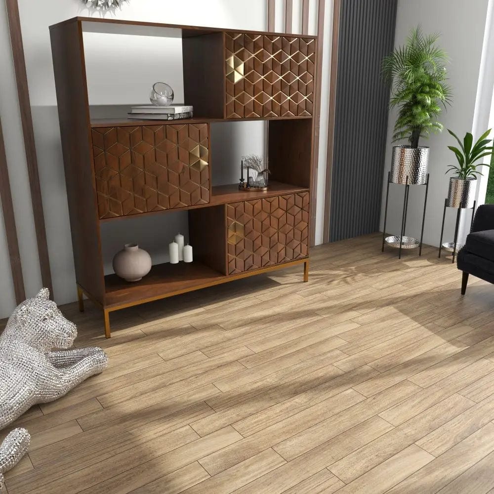 Vitrina din lemn masiv, Mezani, 130x40xh142 cm, dumonde