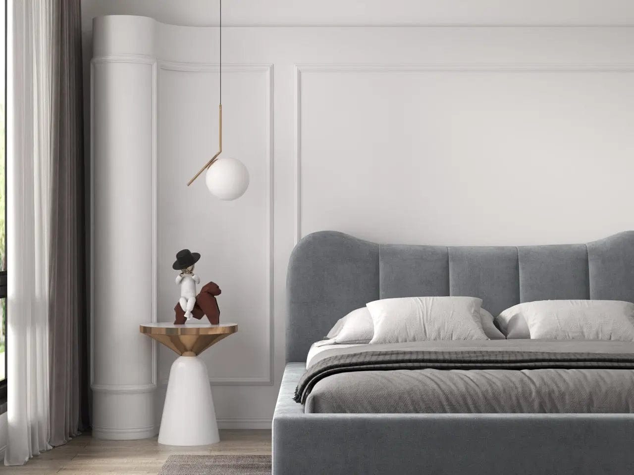 Pat dormitor tapitat gri, Albani 160x200 cm, somiera rabatabila inclusa, spatiu depozitare