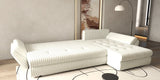 Colțar extensibil dumonde cu ladă de depozitare si sezut confortabil din spuma HR, Loana XL Ambience Alb 335x185 cm Fabrica