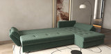 Colțar extensibil dumonde cu ladă de depozitare si sezut confortabil din spuma HR, Loana XL Ambience Verde 335x185 cm Fabrica