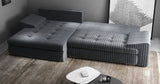 Colțar extensibil dumonde cu ladă de depozitare si sezut confortabil din spuma HR, Leonardo Ambience Gri 255x193 cm