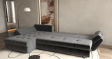 Colțar extensibil dumonde cu ladă de depozitare si sezut confortabil din spuma HR, Loana XL Ambience Gri II 335x185 cm Fabrica