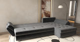 Colțar extensibil dumonde cu ladă de depozitare si sezut confortabil din spuma HR, Loana XL Ambience Gri 335x185 cm Fabrica