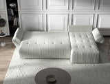 Colțar extensibil dumonde cu ladă de depozitare si sezut confortabil din spuma HR, Berlin XL Ambience Ivory II 350x185 cm Fabrica