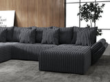 Colțar extensibil dumonde cu ladă de depozitare si sezut confortabil din spuma HR, Berlin U Gri Ambience 380x180 cm Fabrica