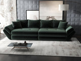 Canapea extensibilă dumonde cu ladă de depozitare si sezut confortabil din spuma HR, Loana Ambience Verde 300x100 cm Fabrica