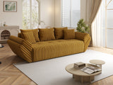 Canapea extensibilă dumonde cu ladă de depozitare si sezut confortabil din spuma HR, Ambience Mustar 250x100 cm Fabrica