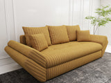 Canapea extensibilă dumonde cu ladă de depozitare si sezut confortabil din spuma HR, Loana Ambience Mustar 250x100 cm Fabrica