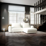 Colțar extensibil dumonde cu ladă de depozitare si sezut confortabil din spuma HR, Denver Ambience Alb 275x185 cm II Fabrica