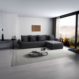 Colțar extensibil dumonde cu ladă de depozitare si sezut confortabil din spuma HR, Berlin XL Ambience Grey II 350x185 cm