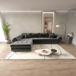 Colțar extensibil dumonde cu ladă de depozitare si sezut confortabil din spuma HR, Loana XL Ambience Gri 335x185 cm Fabrica