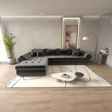 Colțar extensibil dumonde cu ladă de depozitare si sezut confortabil din spuma HR, Loana XL Ambience Gri 335x185 cm Fabrica