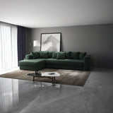 Colțar extensibil dumonde cu ladă de depozitare si sezut confortabil din spuma HR, Gloria Verde Ambience 320x183 cm Fabrica