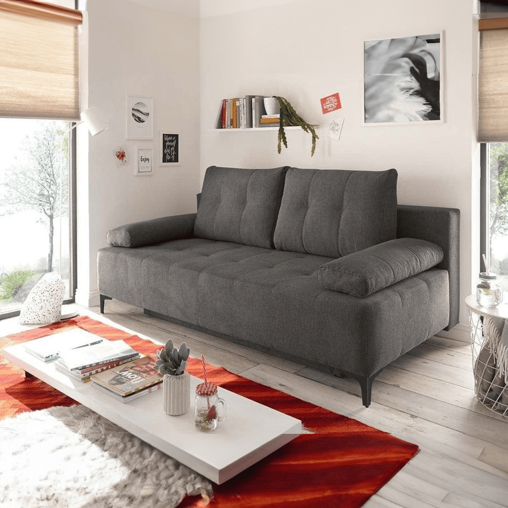 Canapea extensibilă dumonde cu ladă de depozitare si sezut confortabil din spuma HR, Candy Kaki, 200x100 cm Fabrica