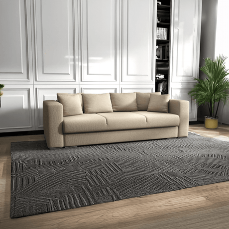 Canapea extensibilă dumonde cu ladă de depozitare si sezut confortabil din spuma HR, Gloria Bej II 240x100 cm Fabrica