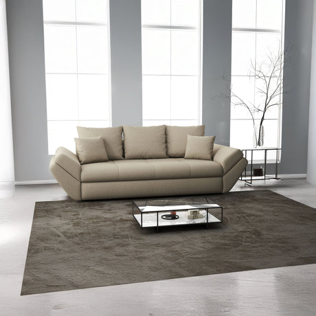 Canapea extensibilă dumonde cu ladă de depozitare si sezut confortabil din spuma HR, Loana Bej II 250x100 cm Fabrica