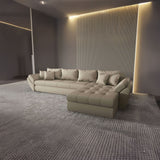 Colțar extensibil dumonde cu ladă de depozitare si sezut confortabil din spuma HR, Loana XL Enjoy Bej II 335x185 cm Fabrica