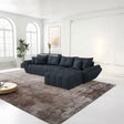 Colțar extensibil dumonde cu ladă de depozitare si sezut confortabil din spuma HR,Berlin XL Enjoy Lux Grey Antracit 350x185 cm II Fabrica