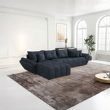 Colțar extensibil dumonde cu ladă de depozitare si sezut confortabil din spuma HR, Berlin XL Enjoy Lux Grey Antracit 350x185 cm Fabrica