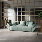 Canapea extensibilă dumonde cu ladă de depozitare si sezut confortabil din spuma HR, Berlin Mint 250x100 cm