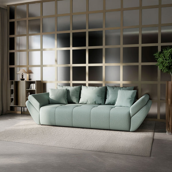 Canapea extensibilă dumonde cu ladă de depozitare Berlin Enjoy Mint 250x100 cm
