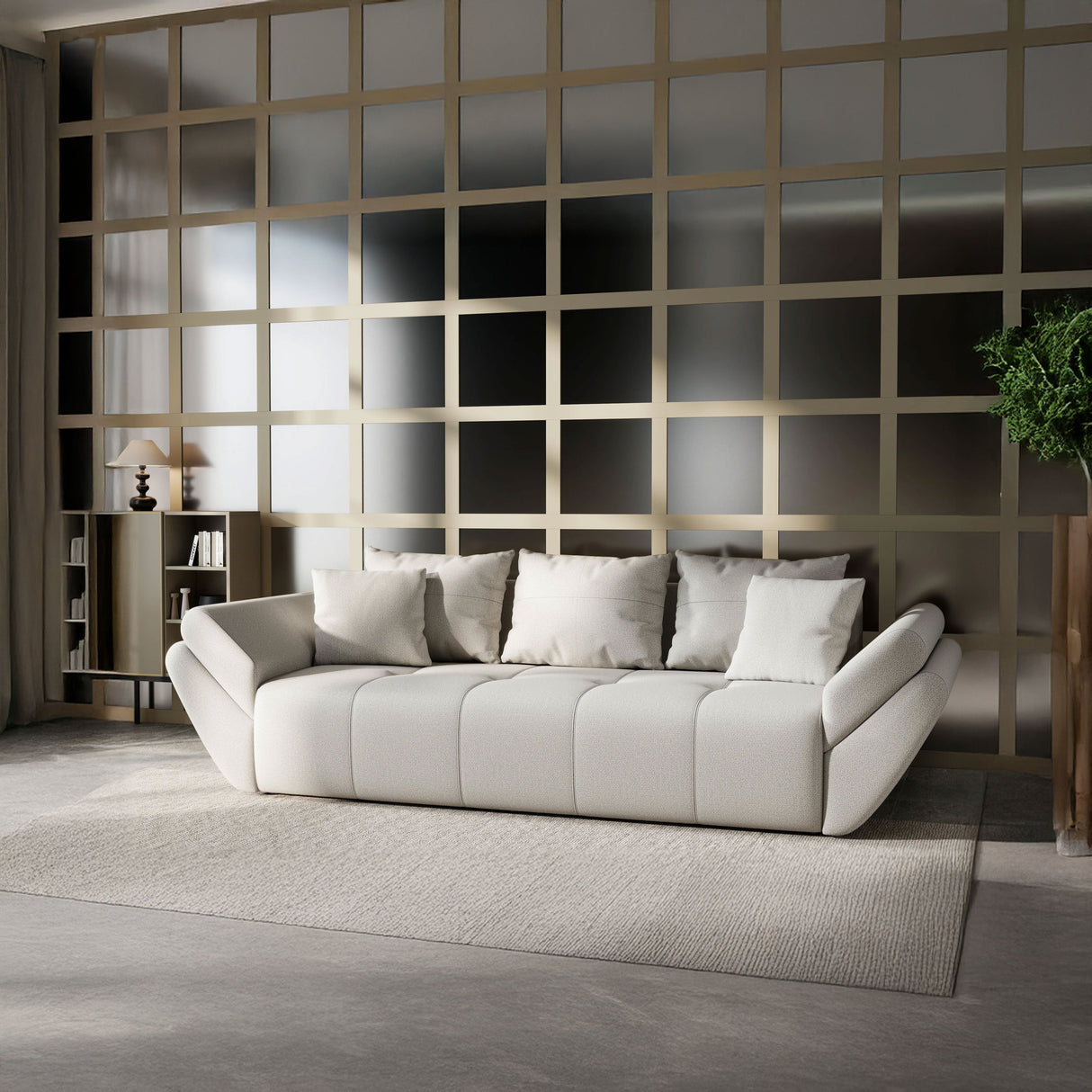 Canapea extensibilă dumonde cu ladă de depozitare si sezut confortabil din spuma HR, Berlin New Bej 250x100 cm Fabrica
