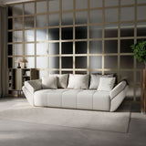 Canapea extensibilă dumonde cu ladă de depozitare si sezut confortabil din spuma HR, Berlin New Bej 250x100 cm Fabrica