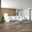 Colțar extensibil dumonde cu ladă de depozitare si sezut confortabil din spuma HR, Berlin U Ambience Bej 380x180 cm Fabrica