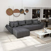 Colțar extensibil dumonde cu ladă de depozitare si sezut confortabil din spuma HR, Berlin XL Enjoy Graphite 350x185 cm Fabrica