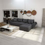 Colțar extensibil dumonde cu ladă de depozitare si sezut confortabil din spuma HR, Berlin XL Euphoria Graphite 350x185 cm Fabrica