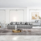Colțar extensibil dumonde cu ladă de depozitare si sezut confortabil din spuma HR, Berlin XL Enjoy Lux Grey 350x185 cm Fabrica