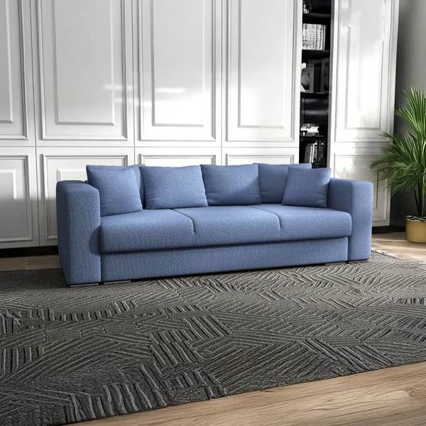 Canapea extensibilă dumonde cu ladă de depozitare Gloria Enjoy Blue 240x100 cm