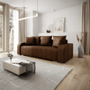 Canapea extensibilă cu ladă de depozitare si sezut confortabil din spuma HR, Sofia Madagaskar Brown 240x100 cm Fabrica