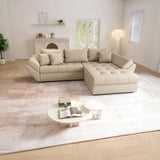 Colțar extensibil dumonde cu ladă de depozitare si sezut confortabil din spuma HR, Loana Camel II 270x185 cm Fabrica