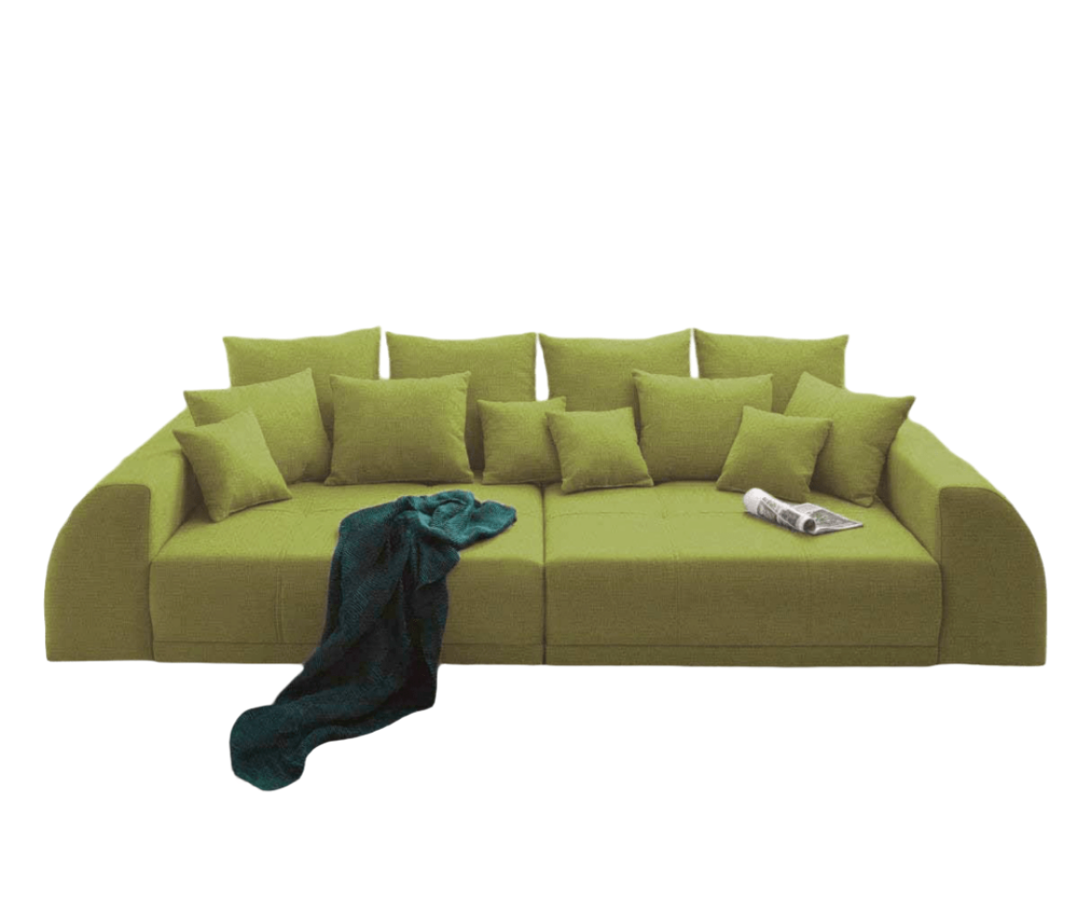 Canapea extensibilă dumonde cu 2 lăzi de depozitare si sezut confortabil din spuma HR, Big Sofa Verona Green Lux 310x100 cm