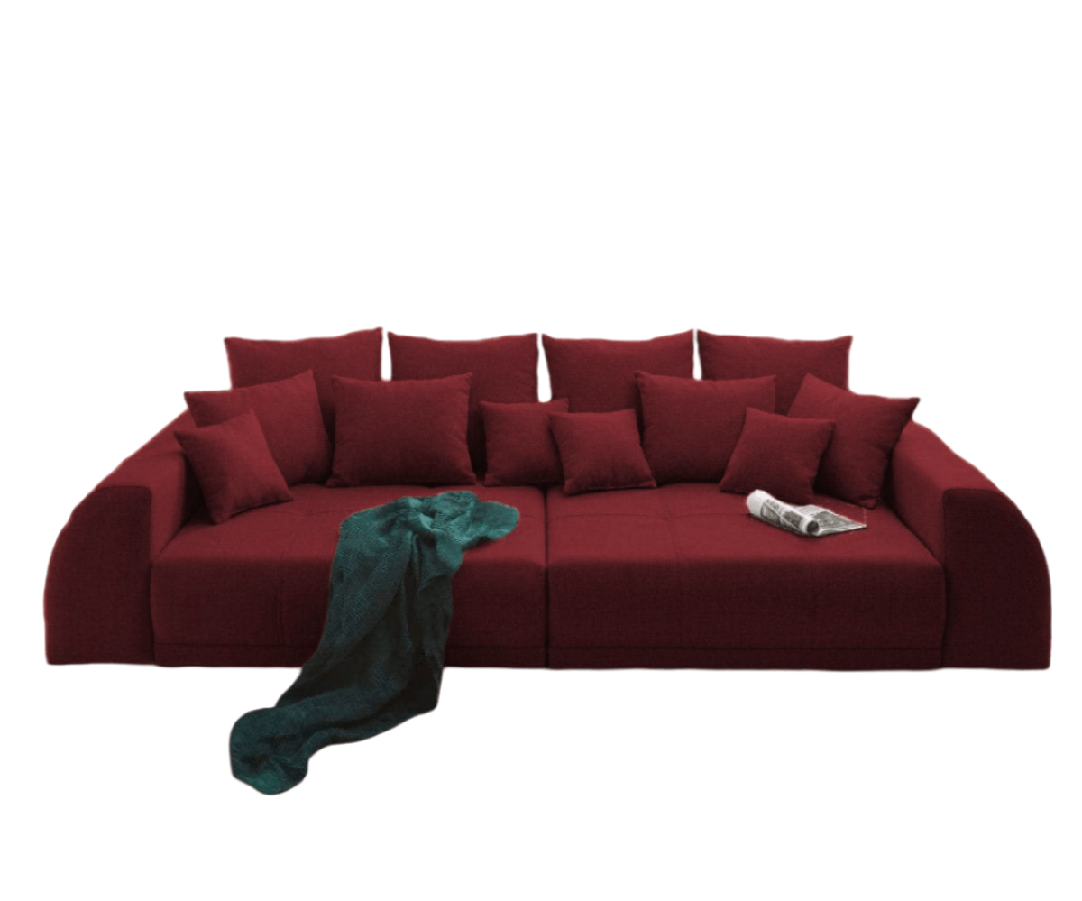 Canapea extensibilă  dumonde cu 2 lăzi de depozitare si sezut confortabil din spuma HR, Big Sofa Verona Bordoux 310x100 cm